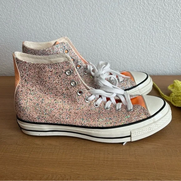 JW Anderson Converse Chuck 70 Hi Glitter Pack Sneakers Mens 9 Women’s 11 - Picture 3 of 9